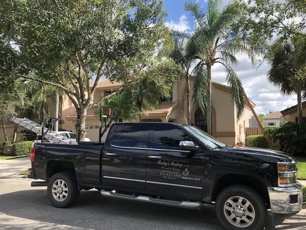 Slide of Rocky's Roofing