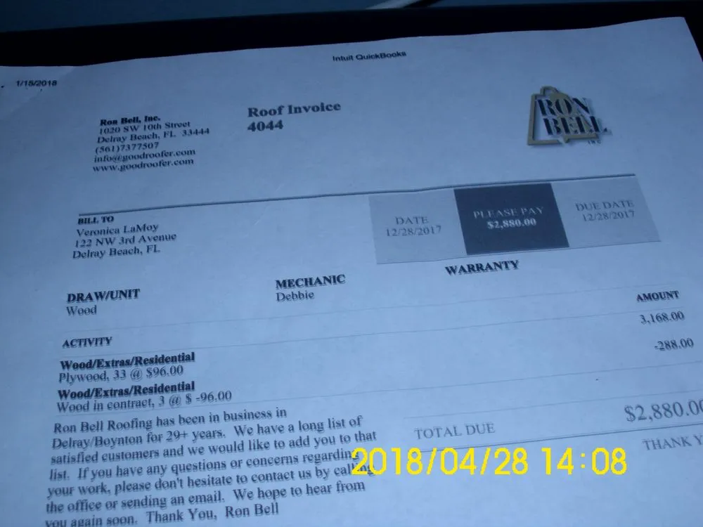 Slide of Ron Bell Roofing