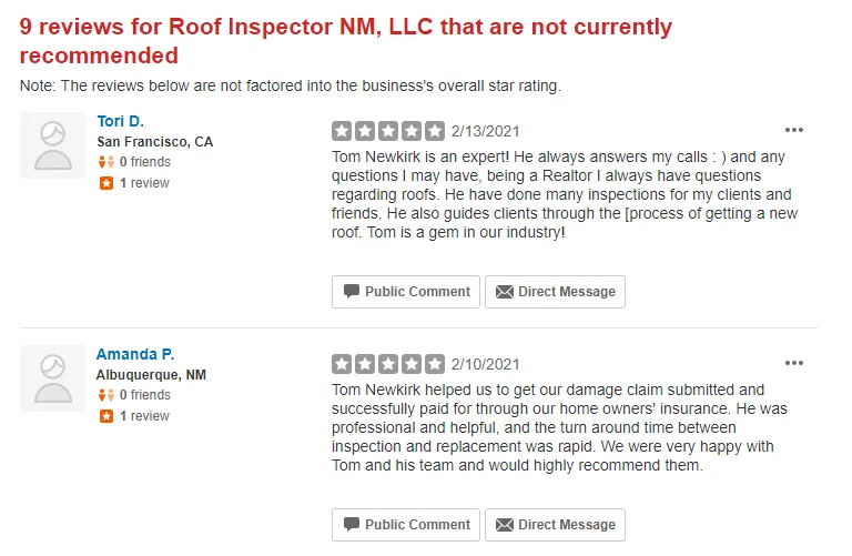 Slide of Roof Inspector NM