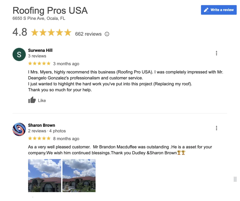 Slide of Roofing Pros USA