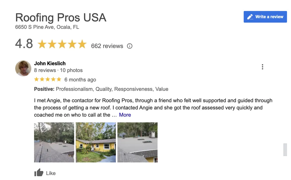Slide of Roofing Pros USA