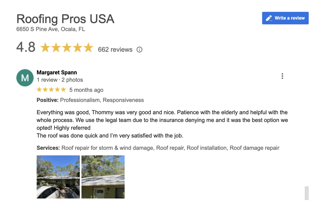 Slide of Roofing Pros USA