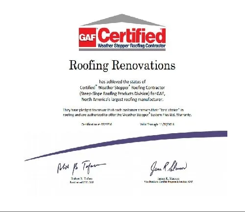 Slide of Roofing Renovations