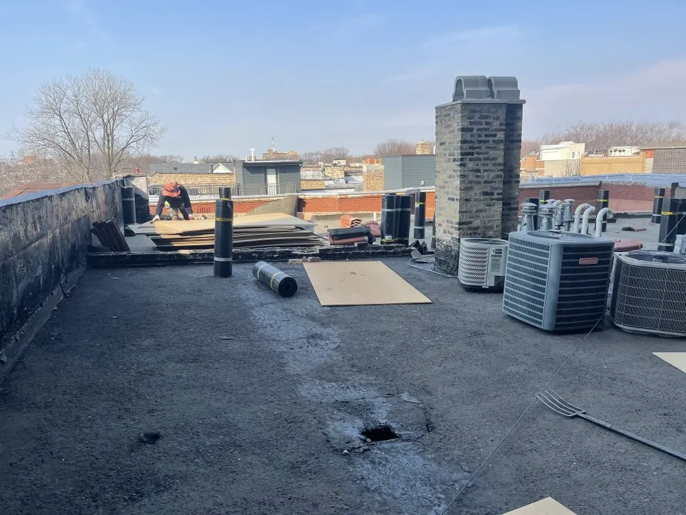 Slide of Roofing Techs