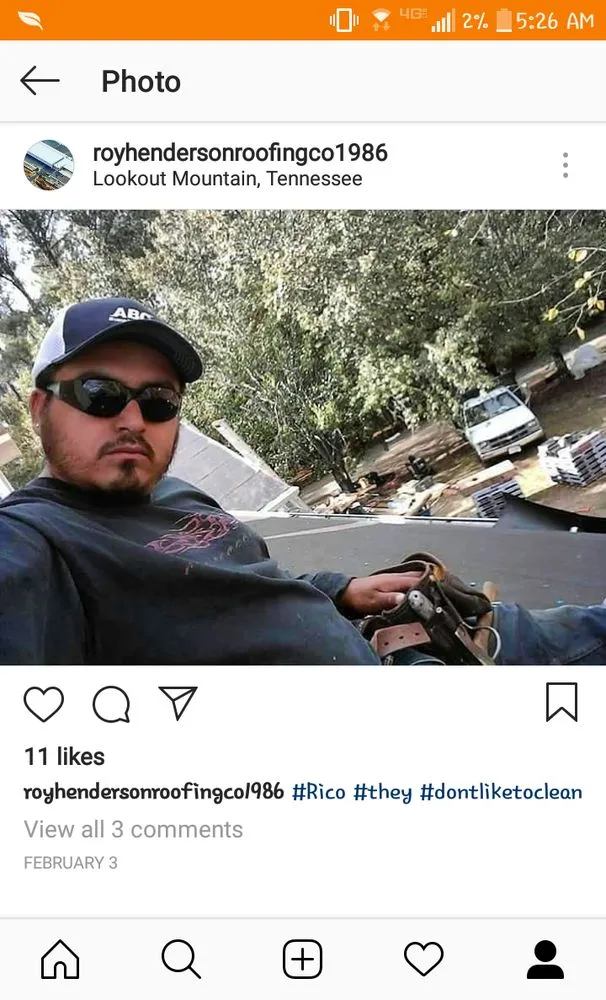 Slide of Roy Henderson Roofing Company