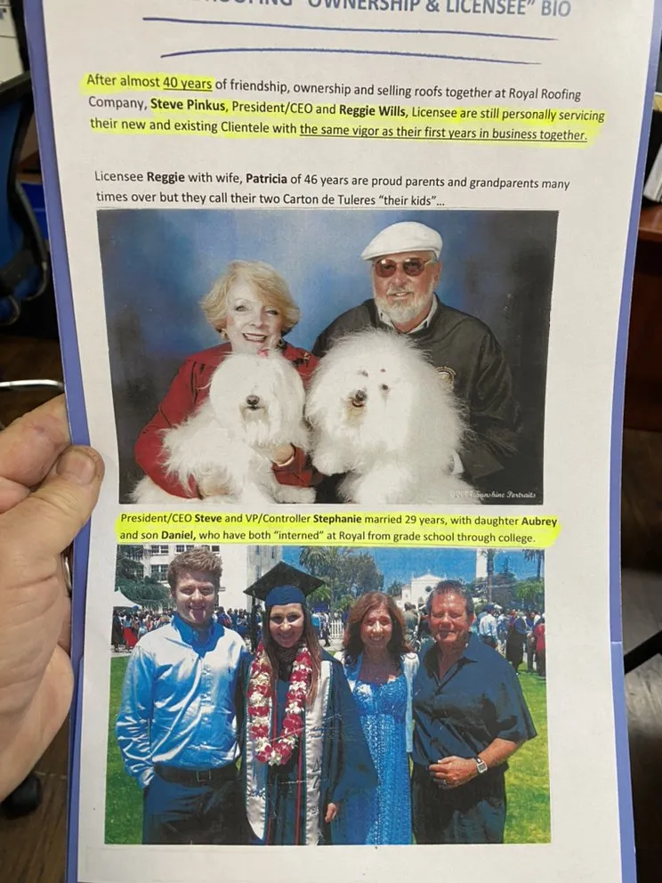 Slide of Royal Roofing