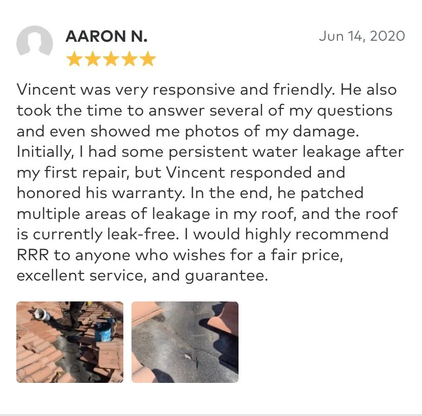 Slide of RRR Affordable Roof Repairs