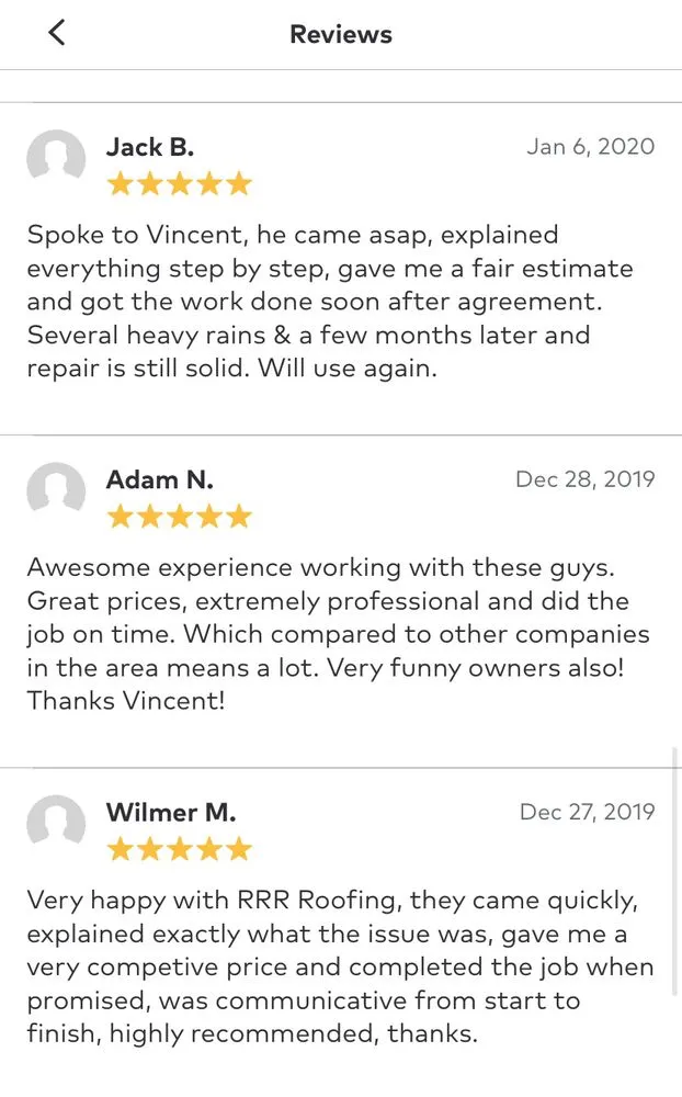 Slide of RRR Affordable Roof Repairs