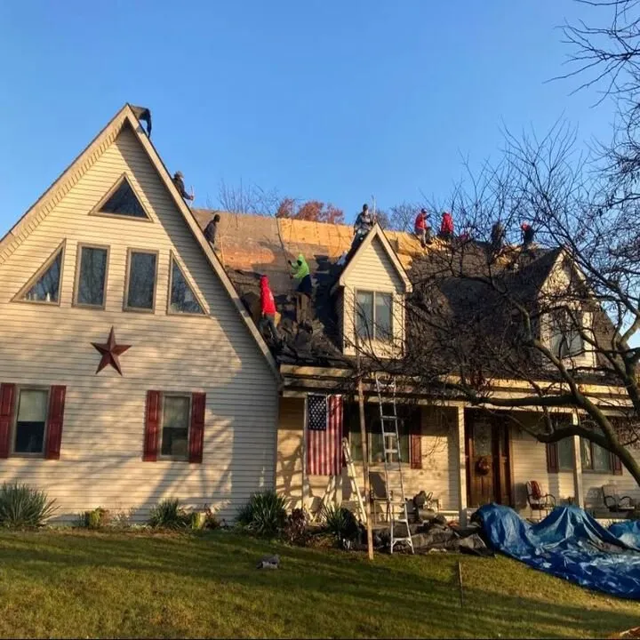 Professional storm damage roof repair after storm damage in Spencerville, IN by S L Construction