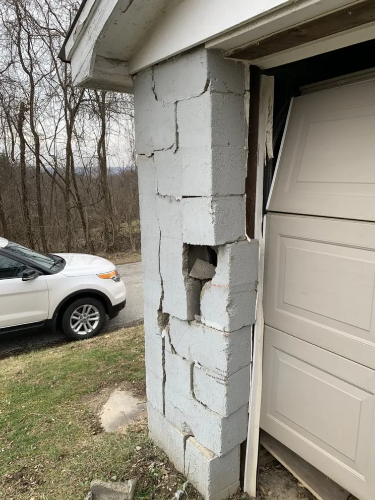 Slide of Sacred Pillars Demolition and Construction