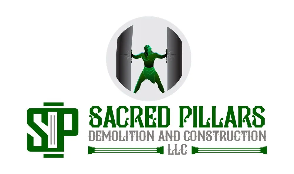 Slide of Sacred Pillars Demolition and Construction