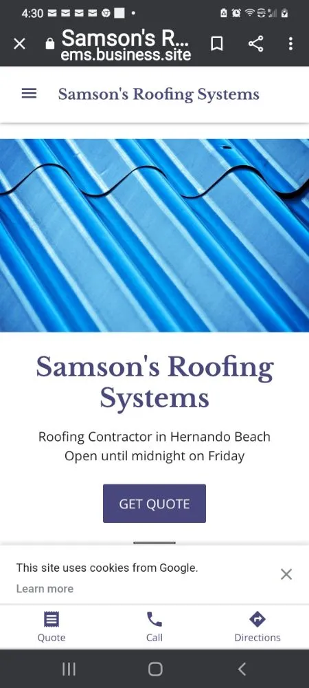 Slide of Samson's Roofing Systems