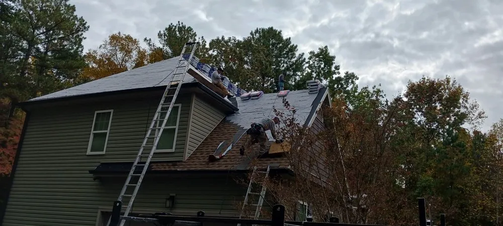 Local storm damage roof repair in Autryville, NC by Santos Roofing