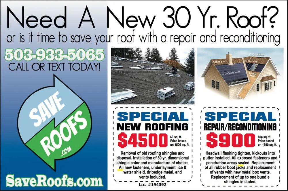 Slide of Save Roofs