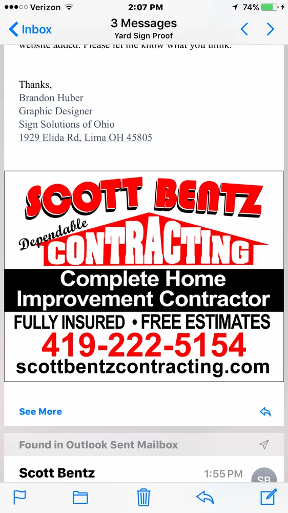 Slide of Scott Bentz Contracting