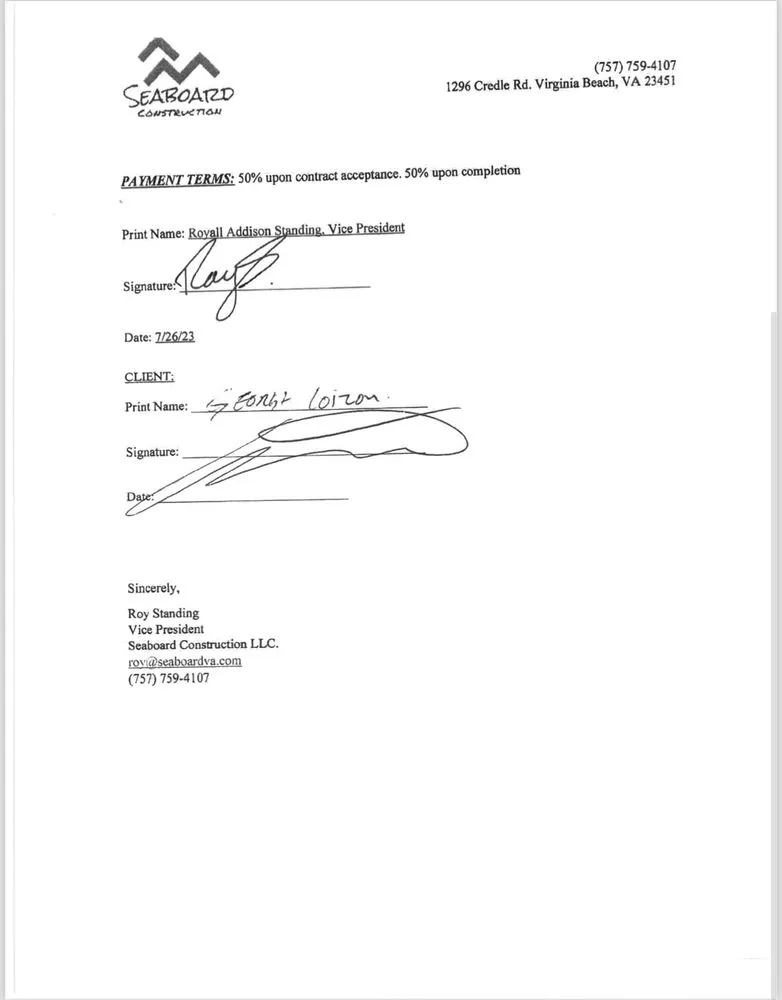 Slide of Seaboard Construction