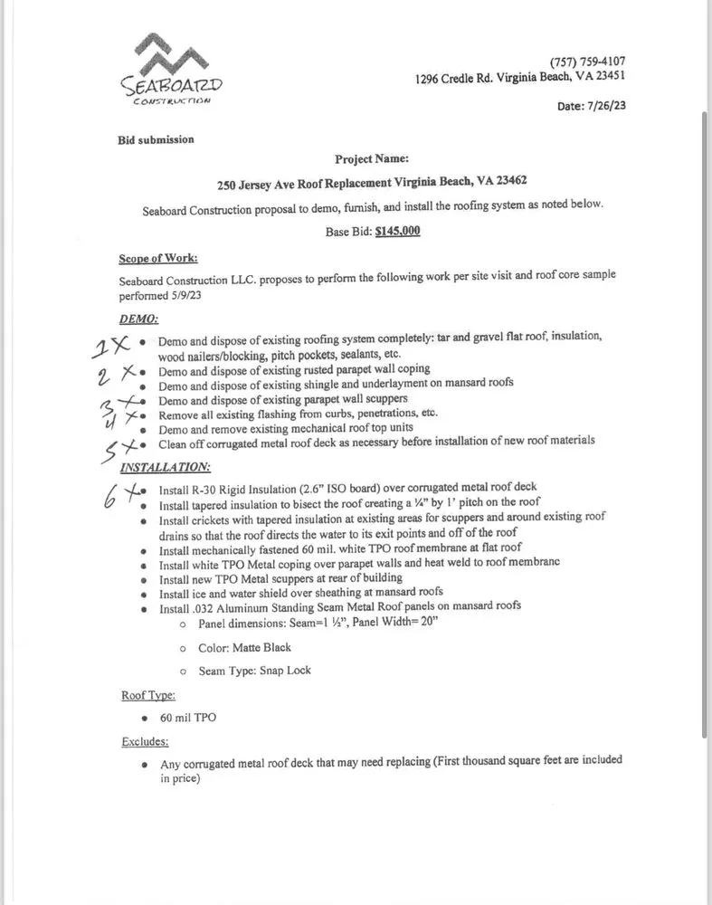 Slide of Seaboard Construction