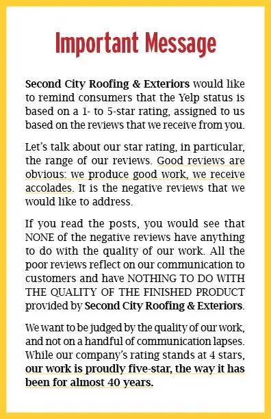 Slide of Second City Roofing & Exteriors
