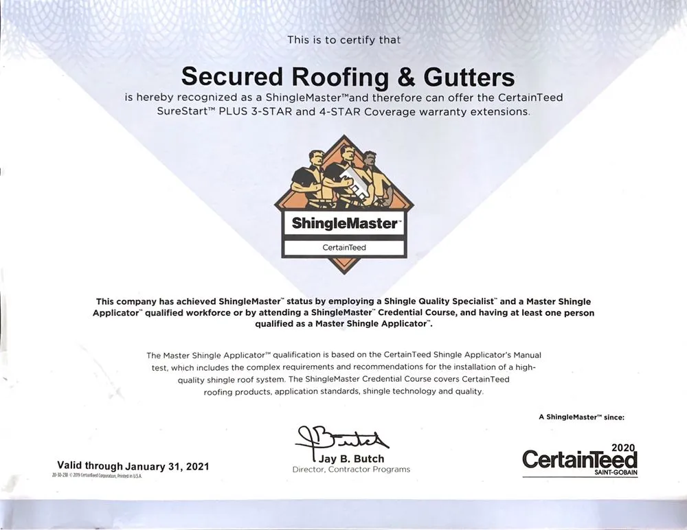 Slide of Secured Roofing & Gutters