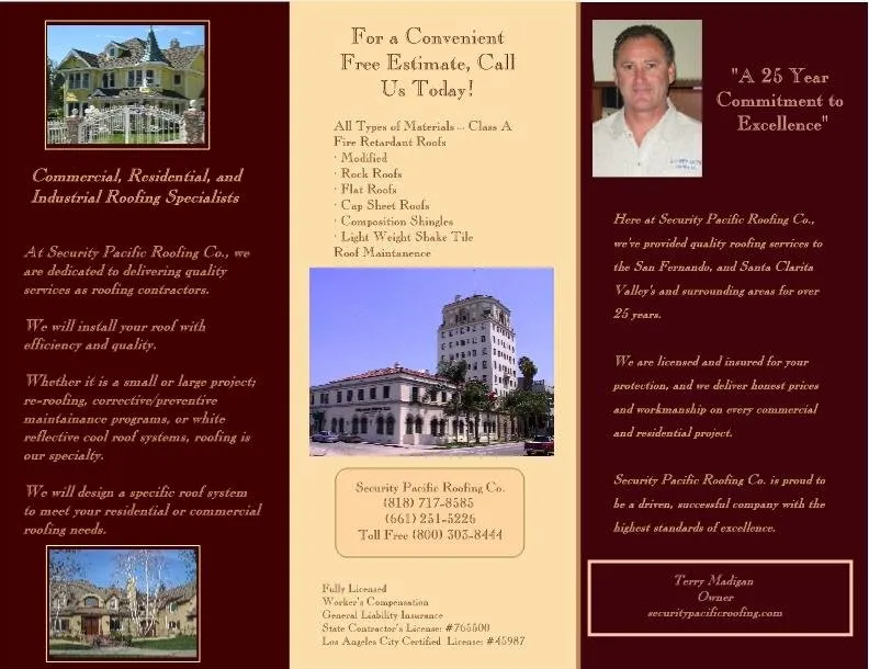 Slide of Security Pacific Roofing