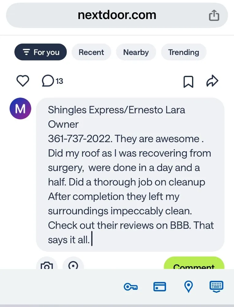 Slide of Shingles Express