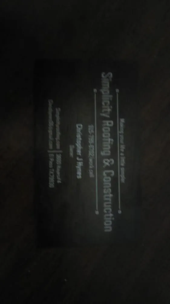 Slide of Simplicity Roofing and Construction