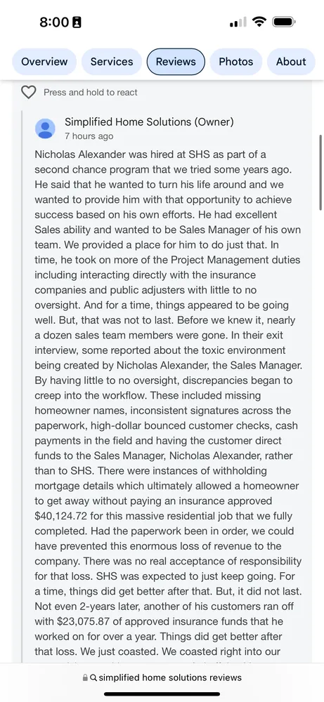 Slide of Simplified Home Solutions