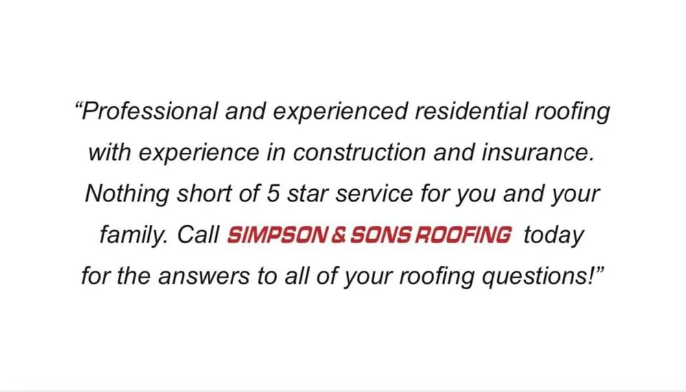 Top-rated storm damage roof repair experts serving Oglesby, TX - Simpson & Sons Roofing