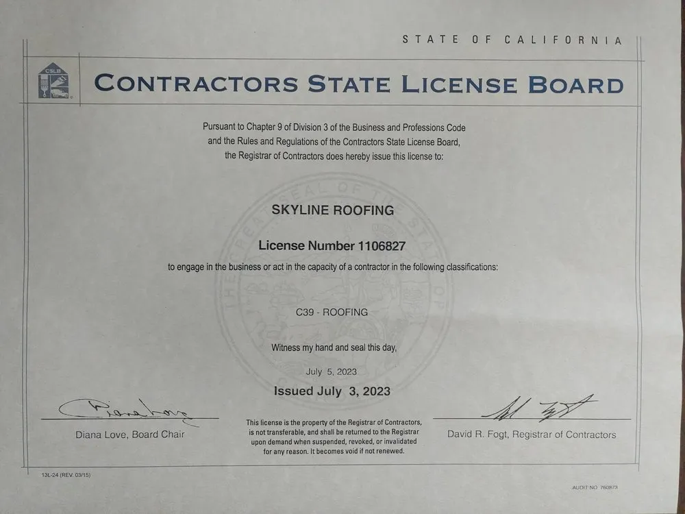 Slide of Skyline Roofing