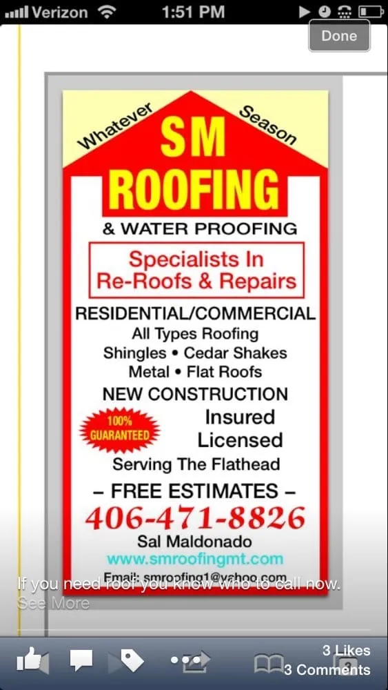 Slide of SM Roofing & Waterproofing