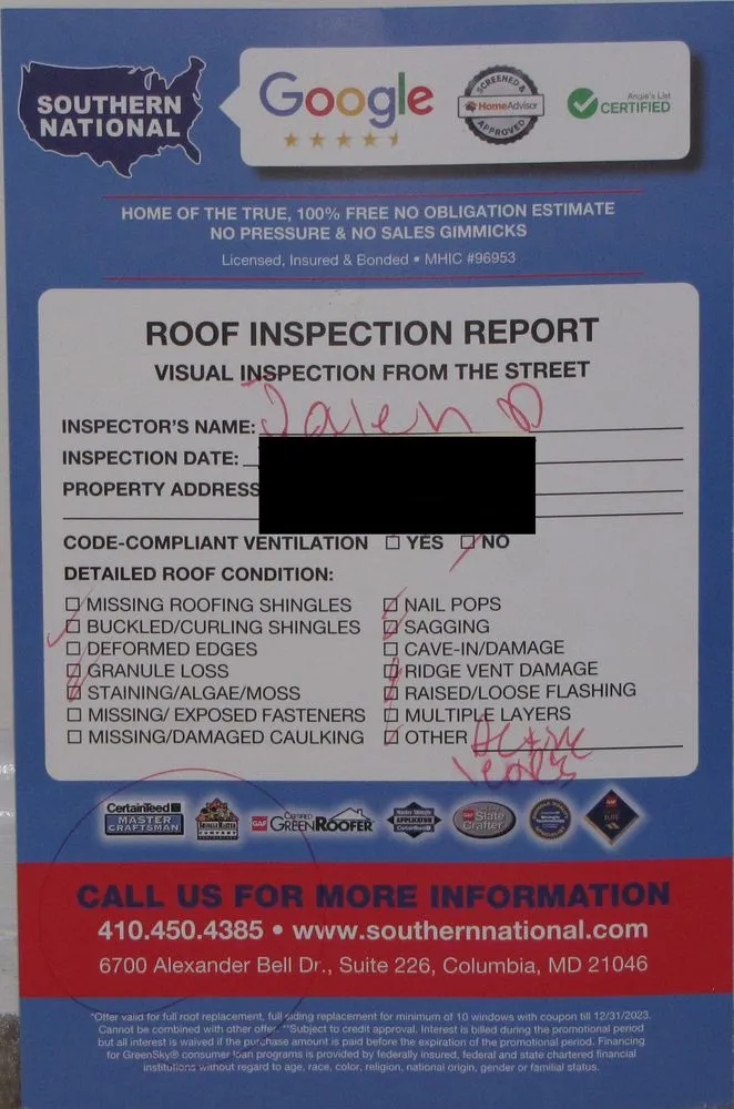Slide of Southern National Roofing