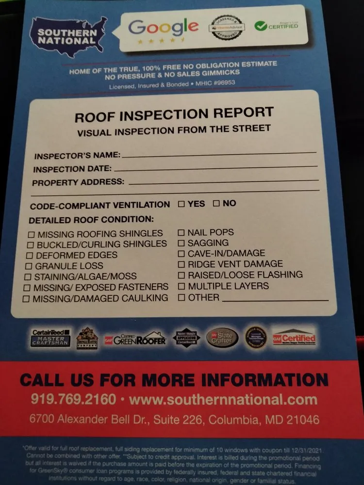 Slide of Southern National Roofing