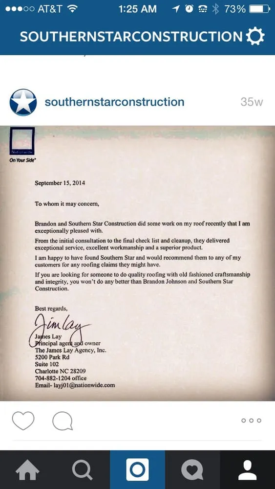 Slide of Southern Star Roofing