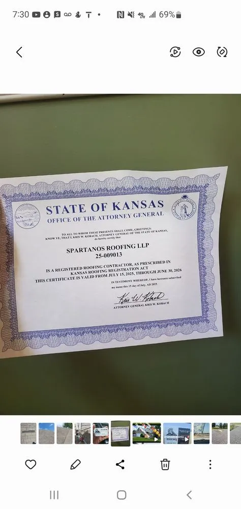 Slide of Spartanos Roofing