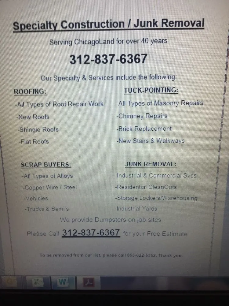 Slide of Specialty construction Junk Removal