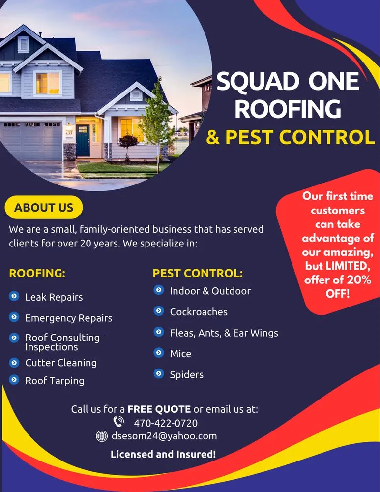 Slide of Squad One Roofing & Pest Control
