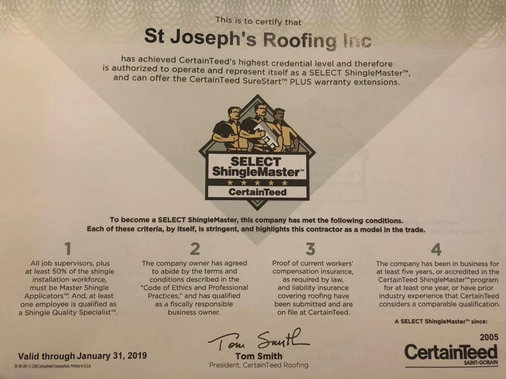 Slide of St. Joseph's Roofing