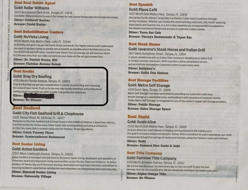 Slide of Stay Dry Roofing