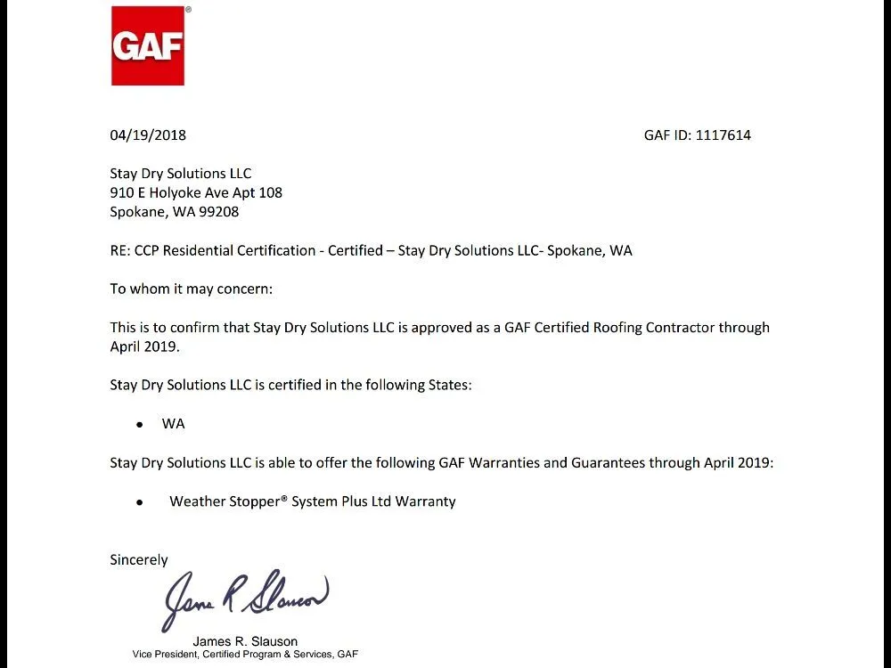 Slide of Stay Dry Solutions