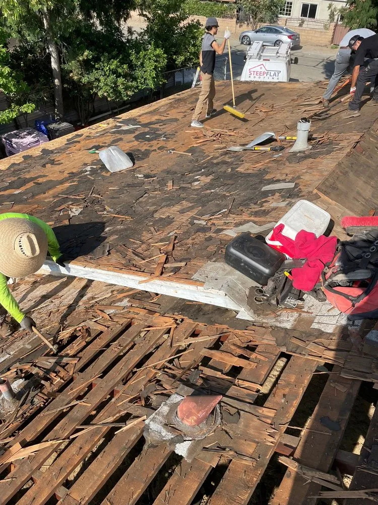 Slide of Steep Flat Roofing