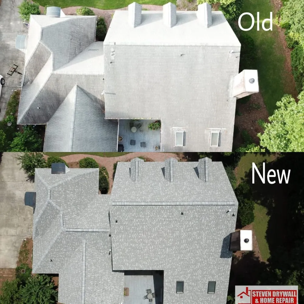 Emergency storm damage roof repair in Grimesland, NC by Steven Drywall & Home Repair