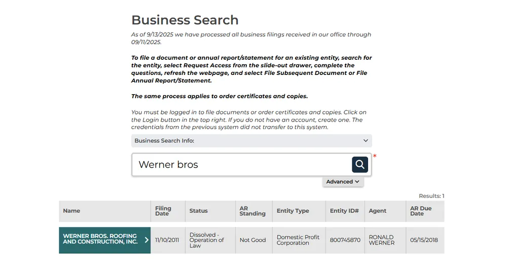 Slide of Steven Werner