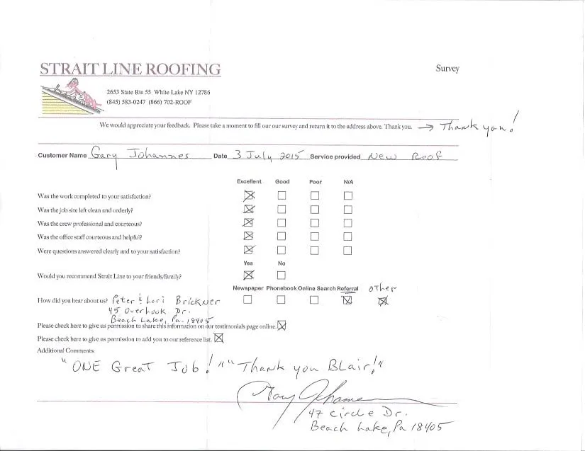 Emergency roof inspection same-day service across White Lake, NY - Strait Line Roofing