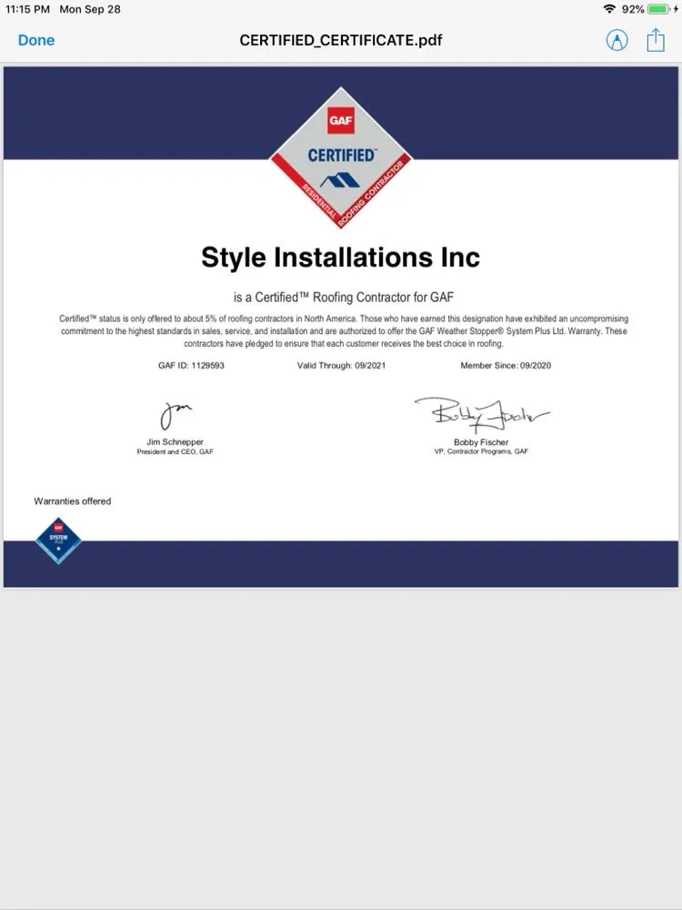 Slide of Style Installations