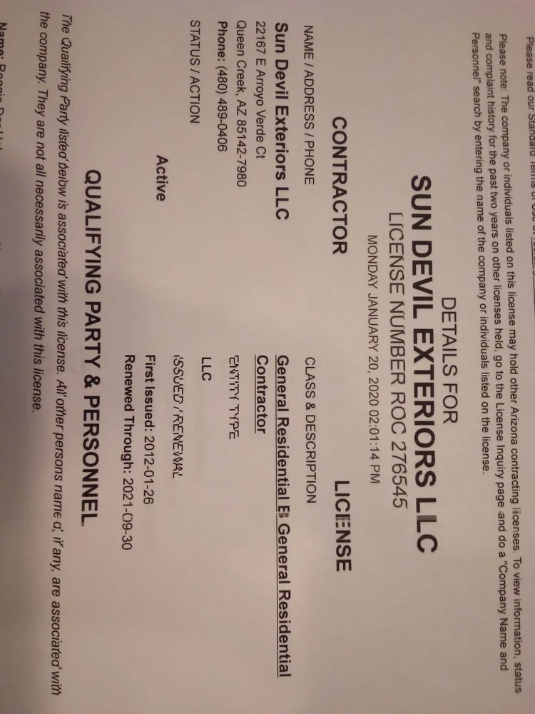 Slide of Sun Devil Exteriors