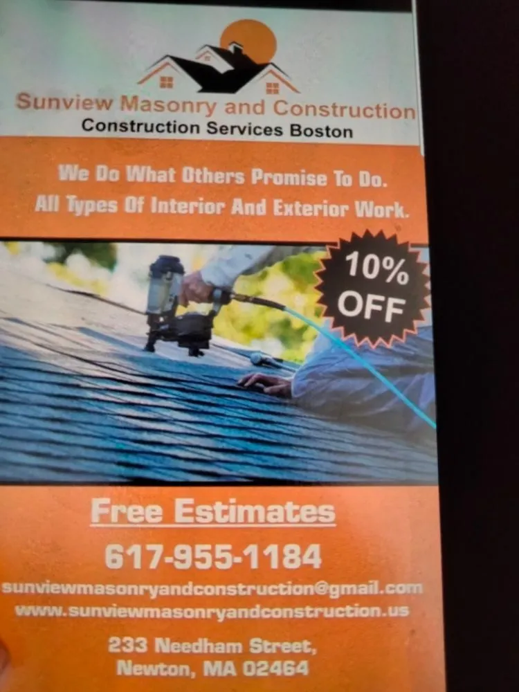 Top-rated residential roofing service near you in Chestnut Hill, MA by Sunview Masonry and Construction