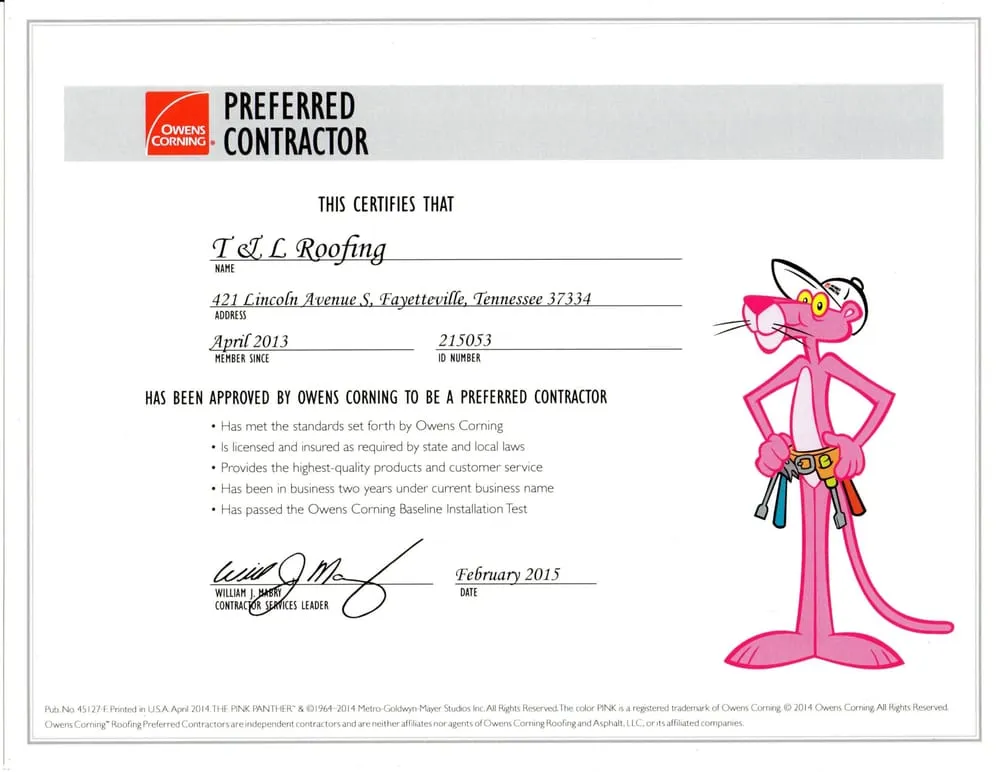 Slide of T & L Roofing