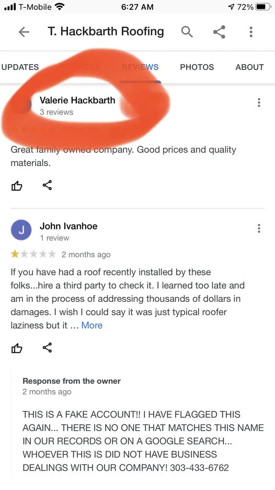 Slide of T Hackbarth Roofing