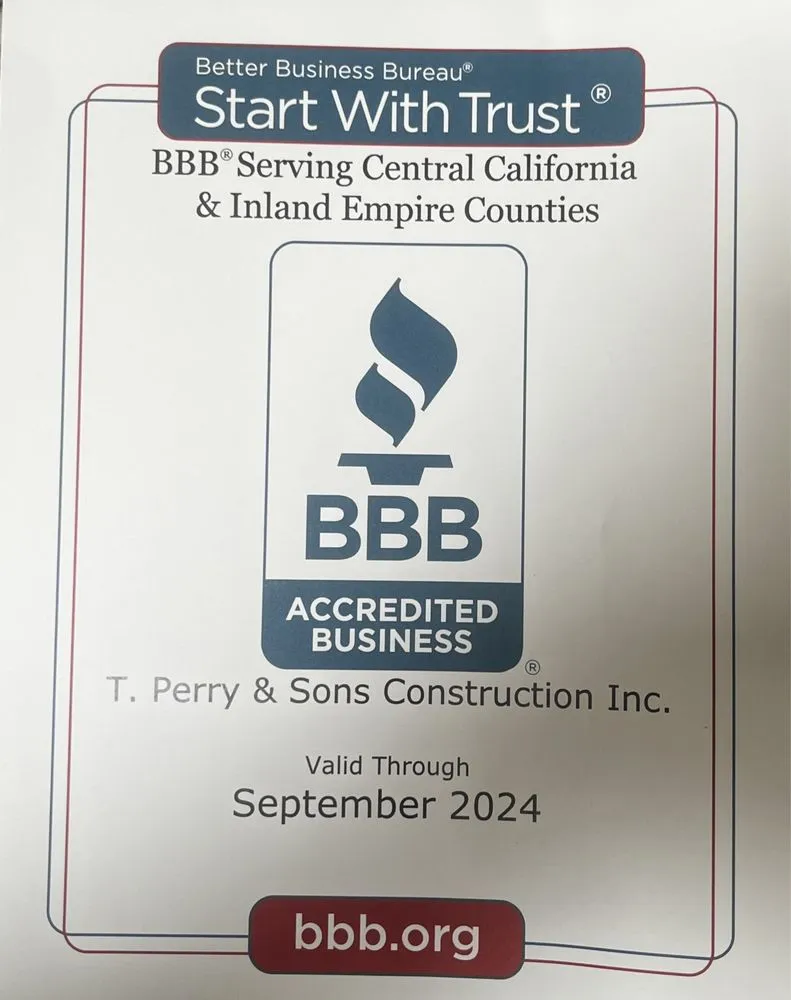 Slide of T Perry and Sons Construction