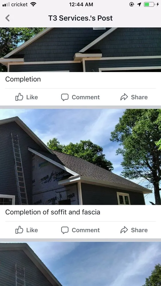 Slide of T3 Roofing/Construction